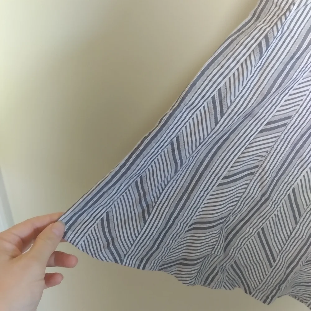 Talbots Vintage Striped Cotton A Line Knee Length Skirt Size 6 Petite